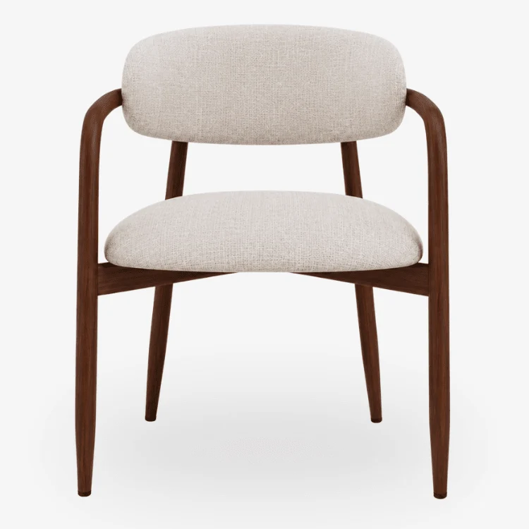 Silla de Comedor con Brazos Olimpo Tapizada color nogal