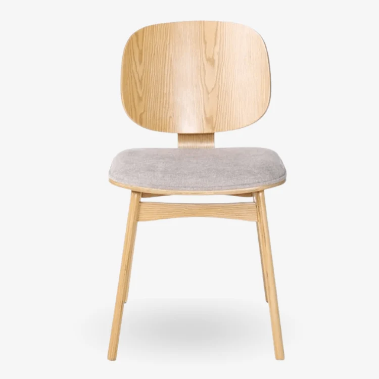 Silla de comedor de madera y tapizado Everly natural