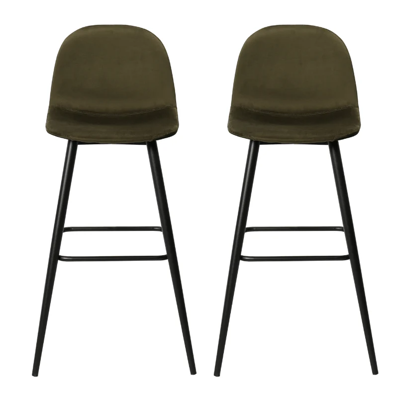 Pack 2 Taburetes de bar terciopelo H75cms Bravus
