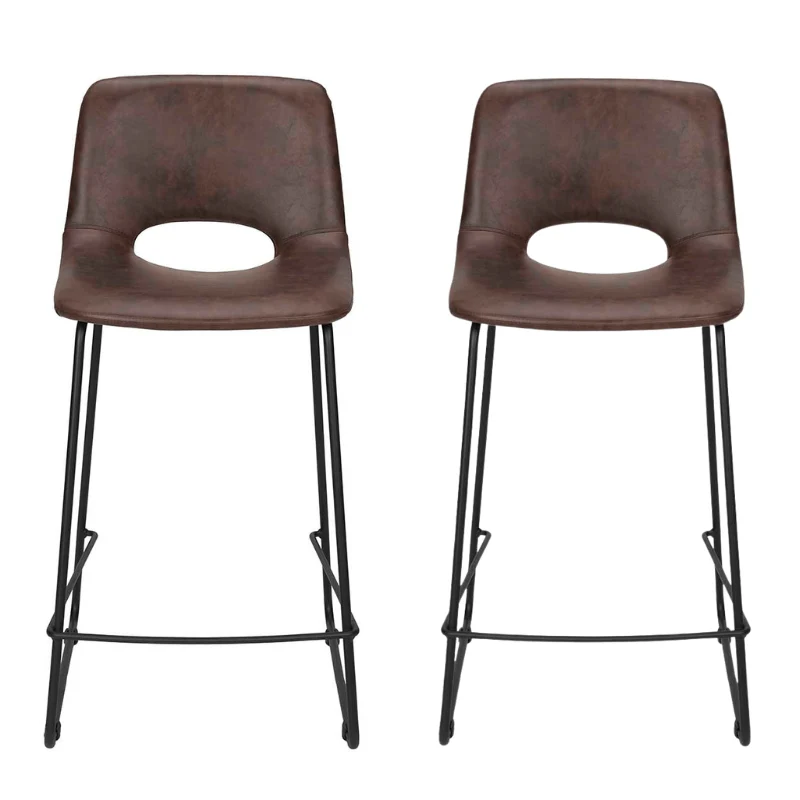 Pack 2 Taburetes de bar semipiel H65cms Lewis