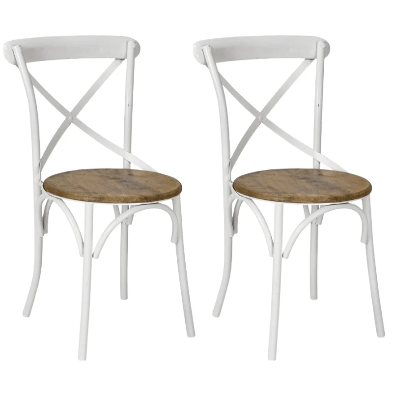 Pack 2 Silla de comedor Thomas metal asiento madera