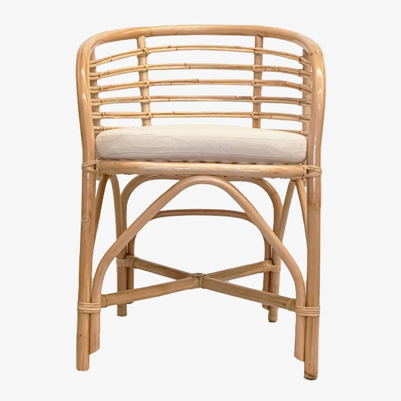 Pack 4 Sillón de comedor con brazos bambú natural Malawi