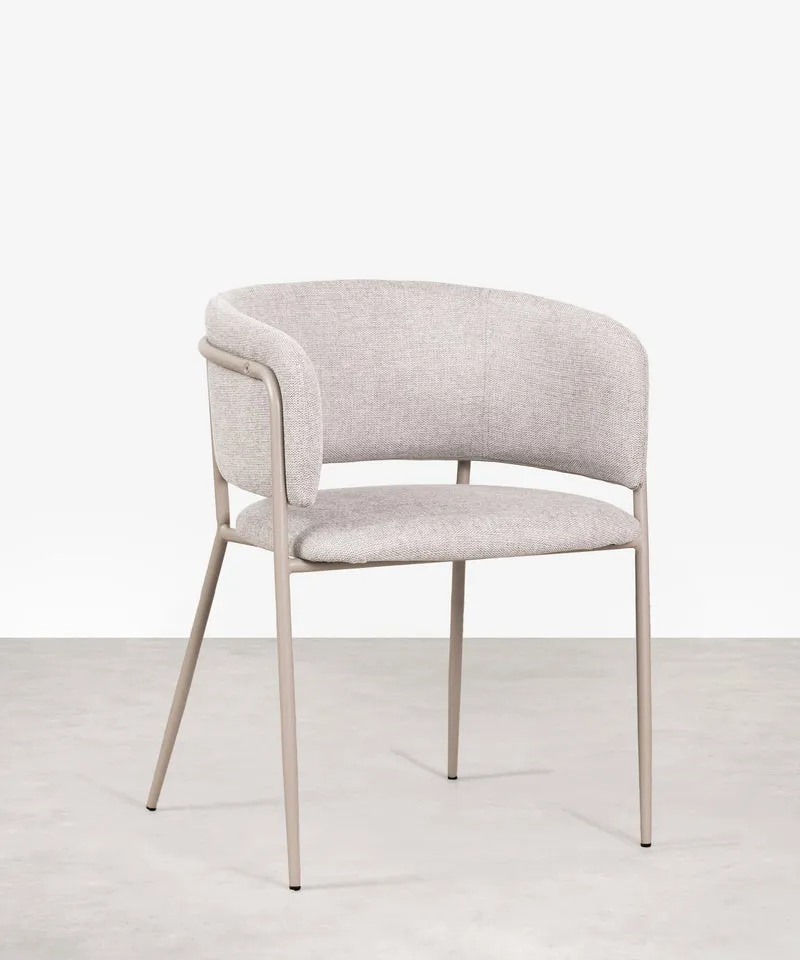 Silla de Comedor en Tela y Metal con Reposabrazos Teresa