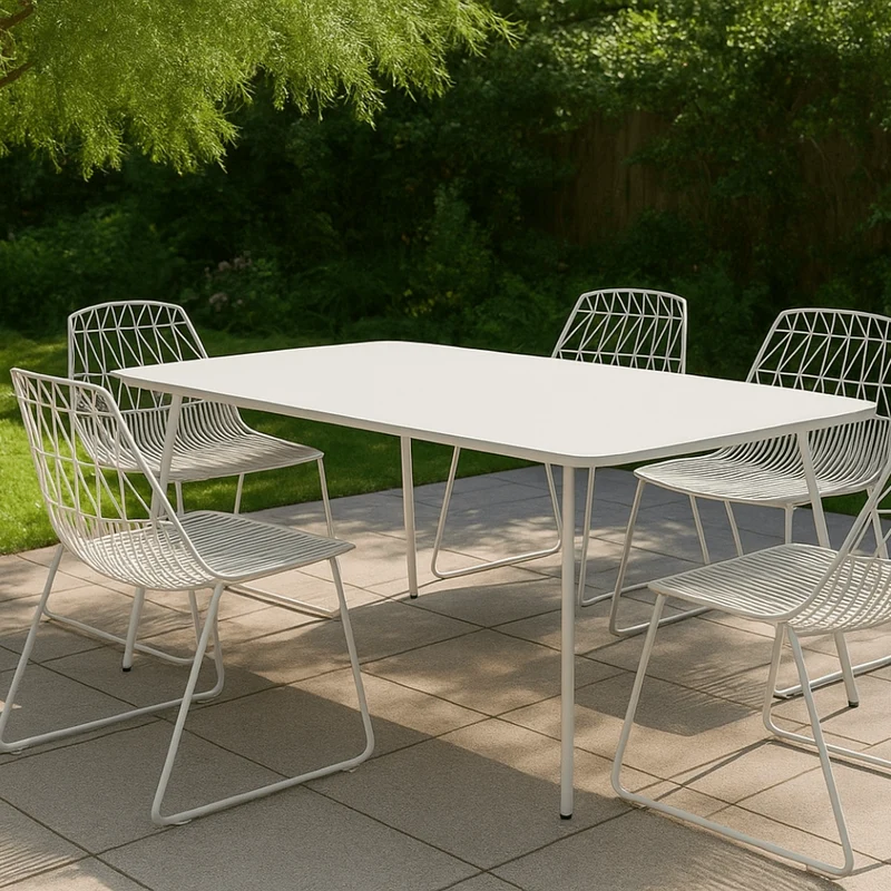Pack 4 Sillas de Terraza apilable Lyon Blanca