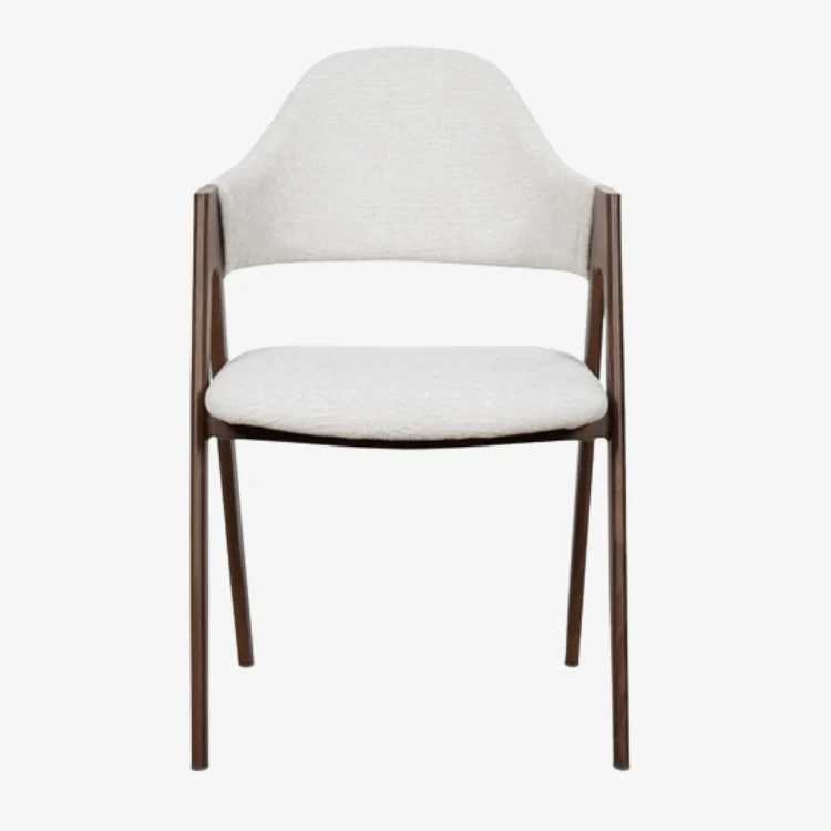 Pack 4 Silla de comedor con brazos nórdica Loira beige