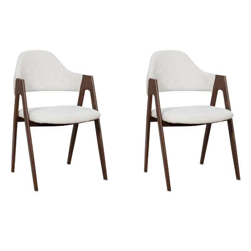 Pack 2 Sillas de comedor con brazos nórdica Loira beige