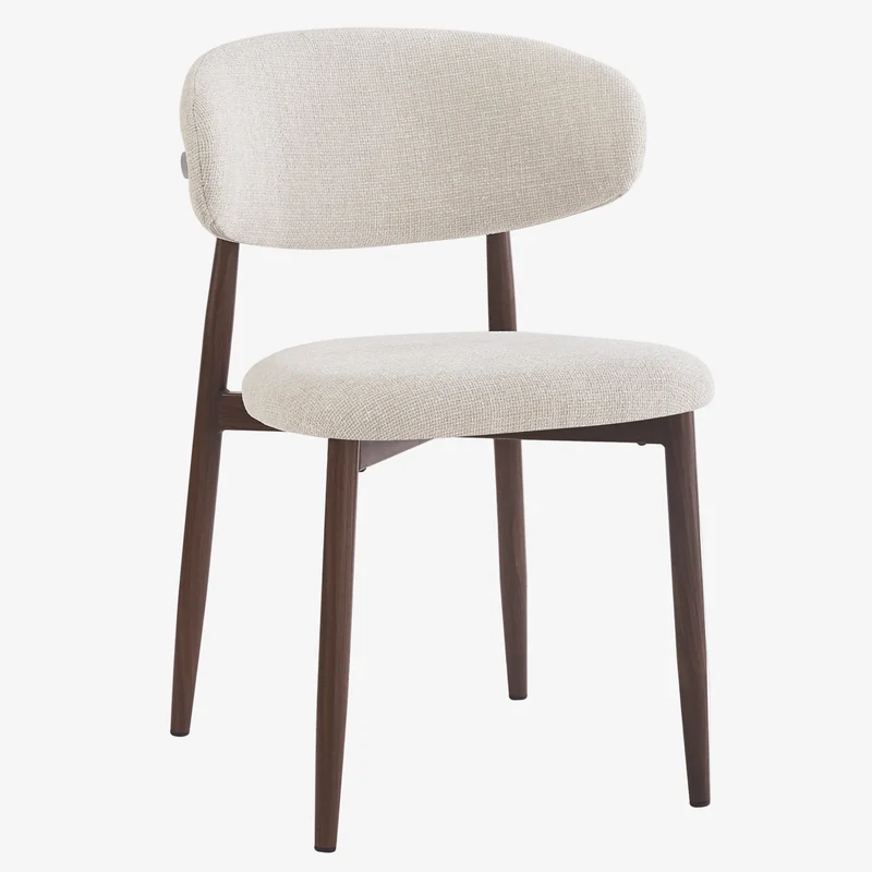 Pack 4 Sillas de comedor nórdica acero nogal Olimpo