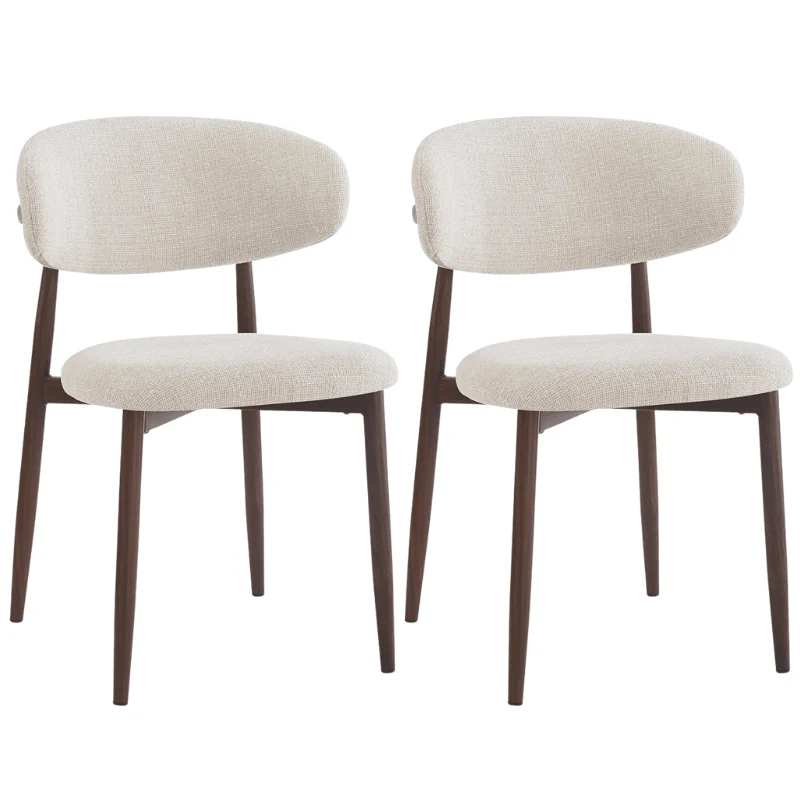 Pack 2 Sillas de comedor nórdica acero nogal Olimpo