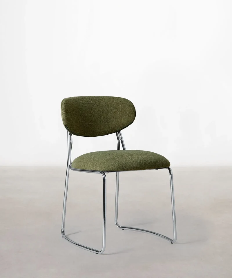 Silla de Comedor de Tela y metal Moritz