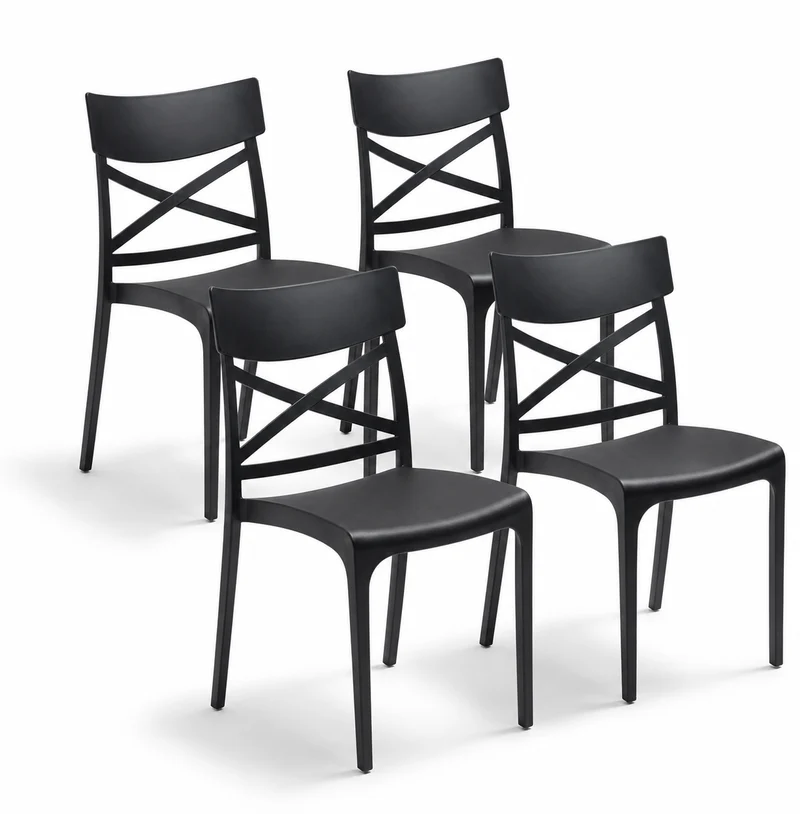 Sedia Croix Impilabile per Interno ed Esterno – Set 4 o 6