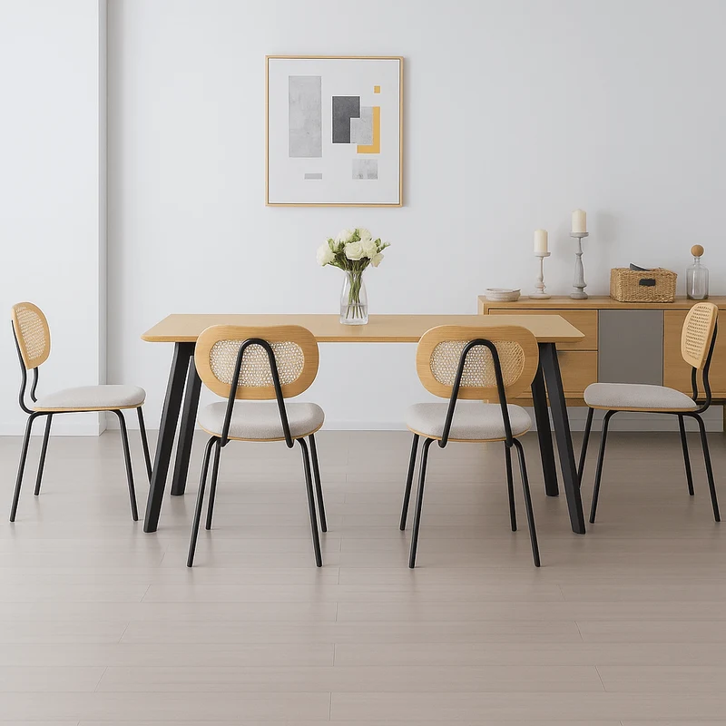 Silla de comedor madera y acero Alan