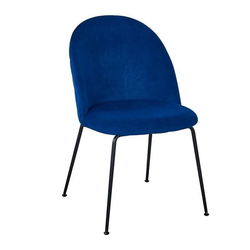 Silla Comedor Veza Negro Terciopelo Azul