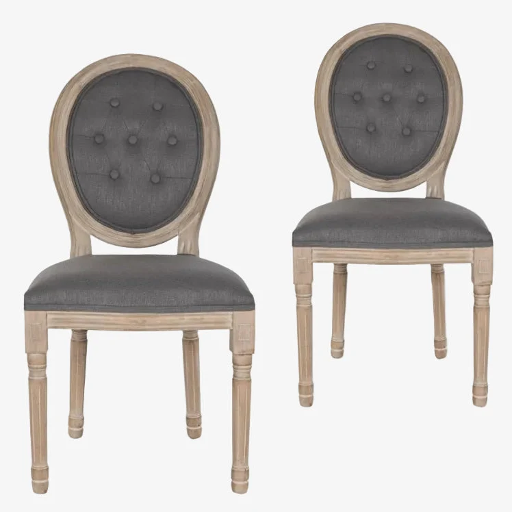 Pack de 2 Sillas de comedor Versalles tapizadas con capitoné