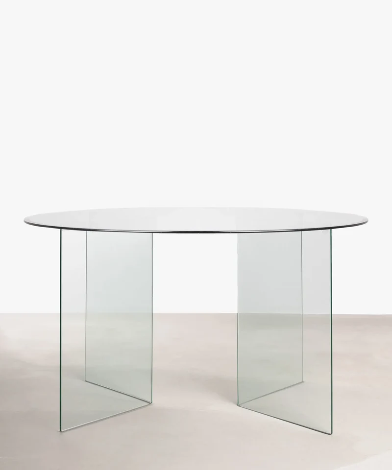 Mesa de Comedor Redonda de Cristal Templado Ona 137 cm