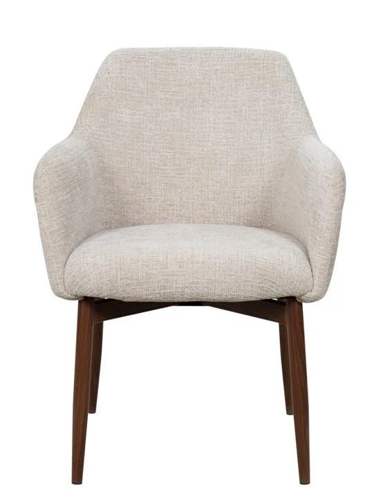 Sillón de comedor nórdico reposabrazos Toulouse beige