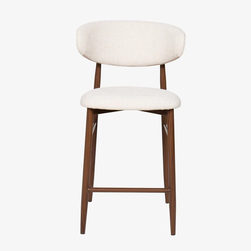 Taburete de bar nórdico acero nogal Olimpo 65cm