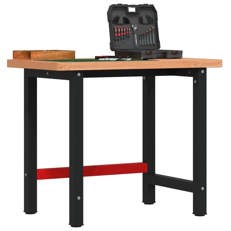 Banco da Lavoro 100x60x83 cm in Faggio Massello con Struttura in Metallo