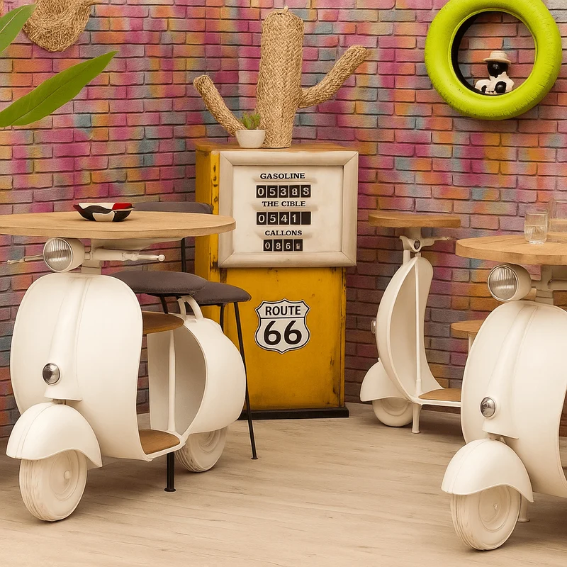 Mesa de bar alta vintage Scooter 90Ø