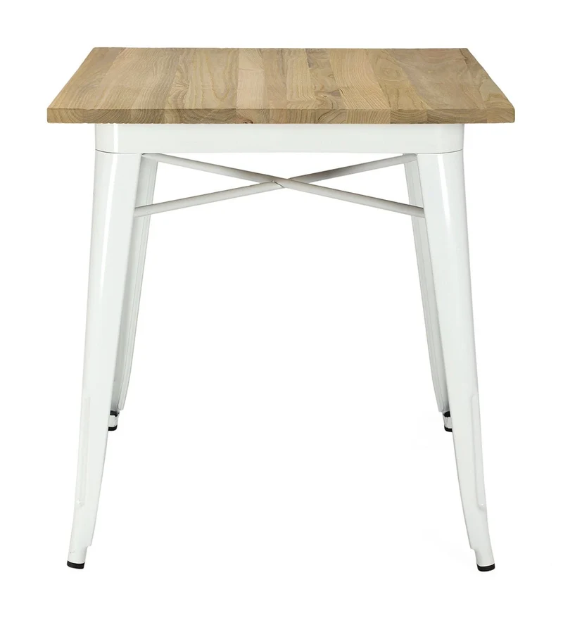 Mesa Estilo Tolux Madera clara blanca 70x70