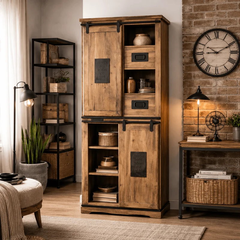Armario gabinete vintage madera de mango Moly
