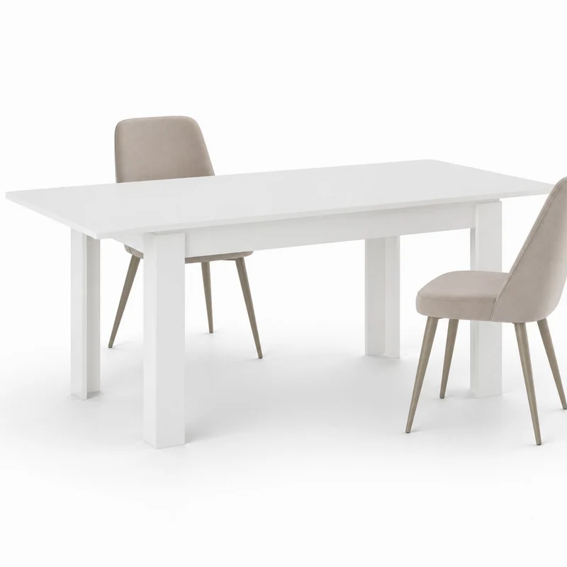 Tavolo da Pranzo 120x80 Allungabile fino a 170 cm Rettangolare in Legno Bianco