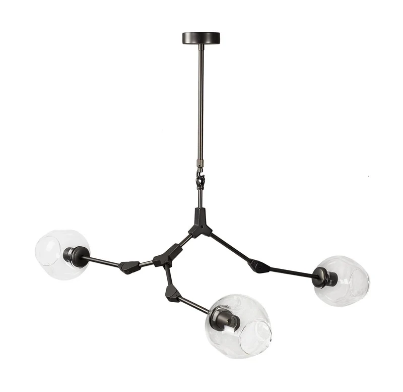 Lámpara de techo 3 brazos gris grafito Chandelier