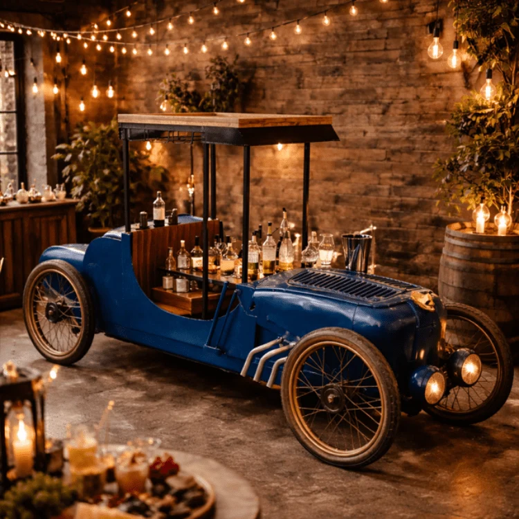 Mesa de bar coche de época botellero Rolly
