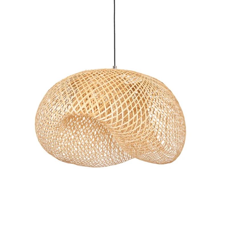 Lámpara de techo bambú natural trenzado Moa 75