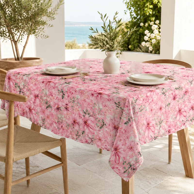 Tovaglia fantasia floreale rosa 140x180 cm – Spring