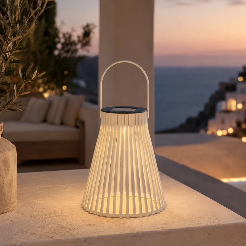 Lanterna solare a gabbia in plastica colori assortiti – Ø14,5 x H18,5 cm