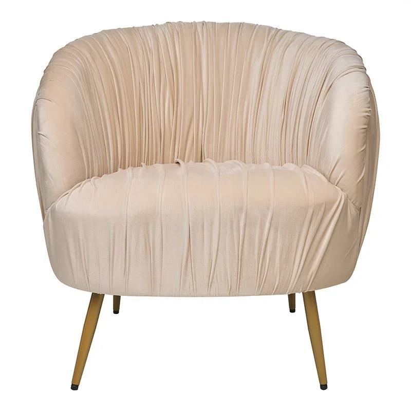 Sillón terciopelo plisado beige Acentto