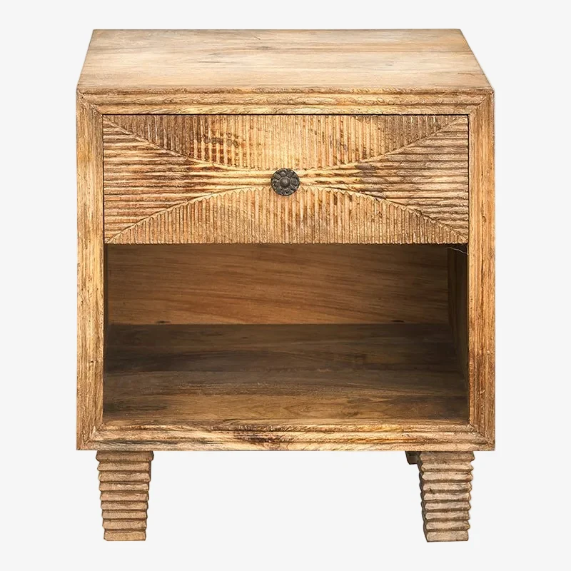 Mesita de noche madera mango Lumier