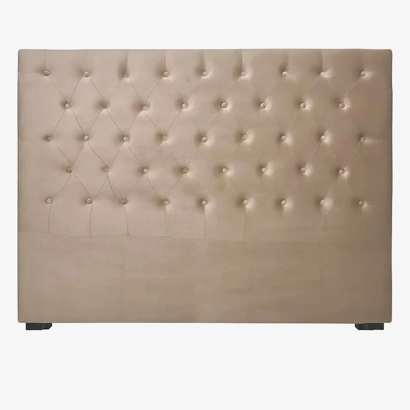 Cabecero capitoné terciopelo beige 160 Cherry