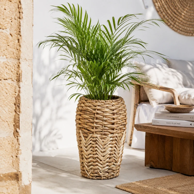 Vaso decorativo in fibra naturale intrecciata – Riza