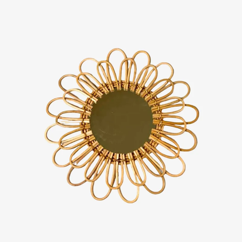 Espejo de pared ratán natural 60Ø Daisy