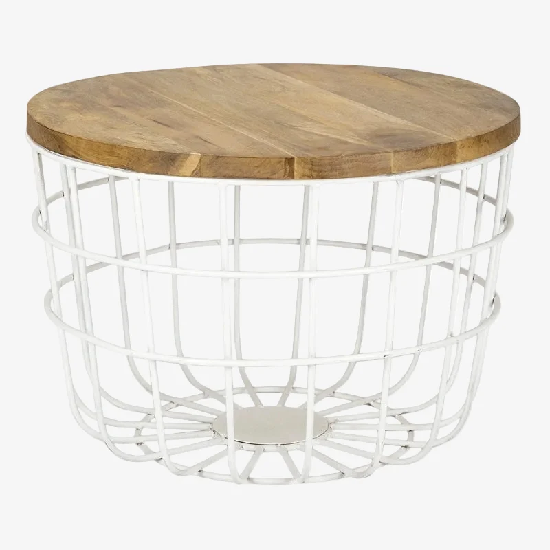 Mesa de centro industrial madera mango Tina