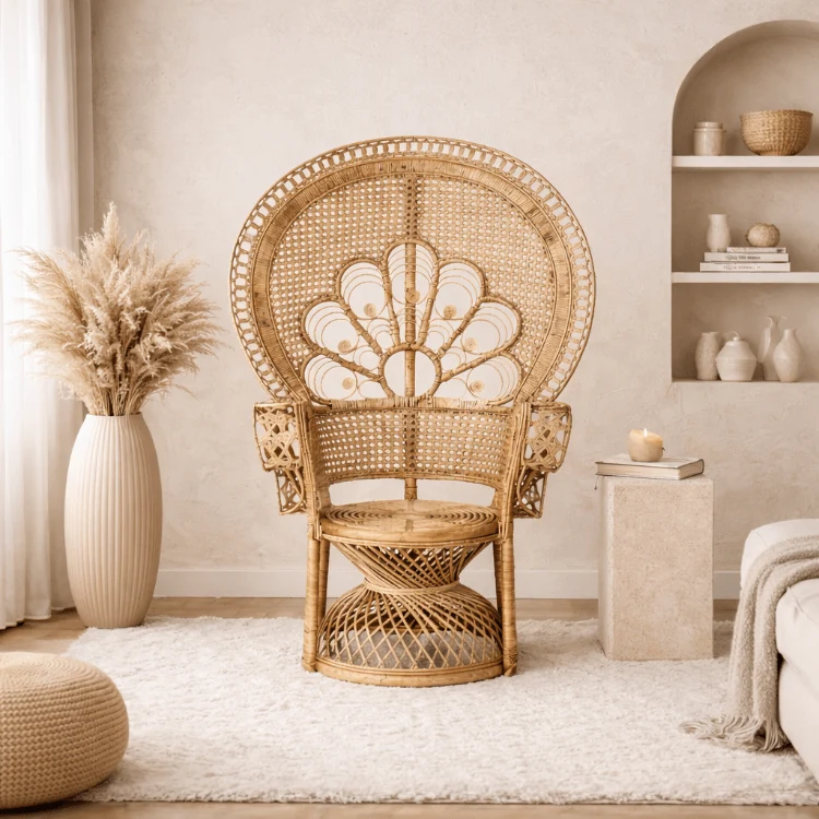 Sillón ratán natural Peacock
