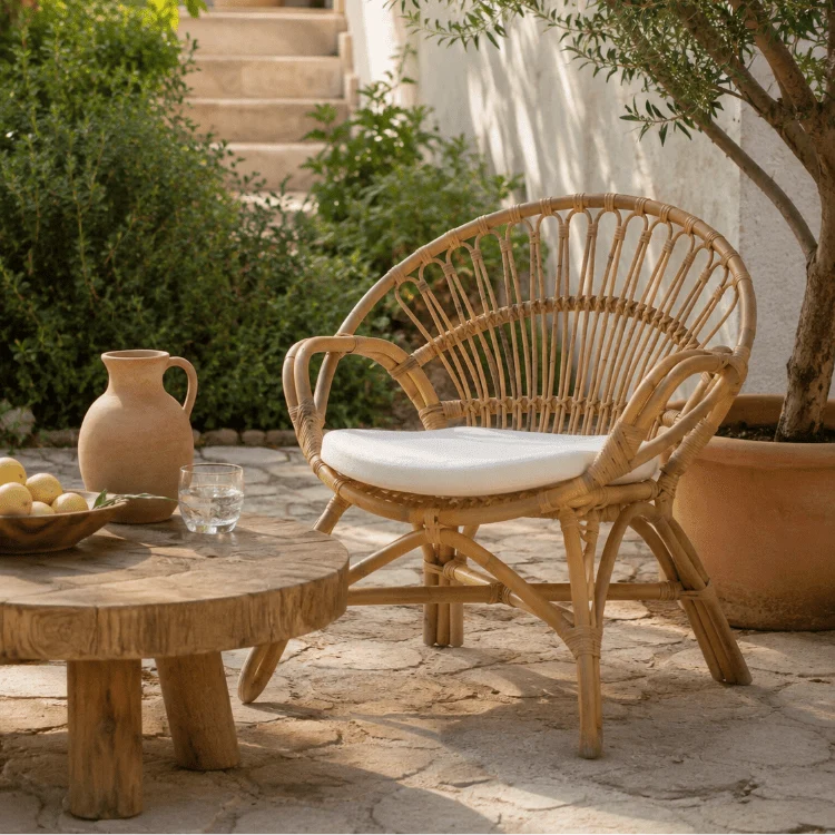 Sillón rattán natural Lahina