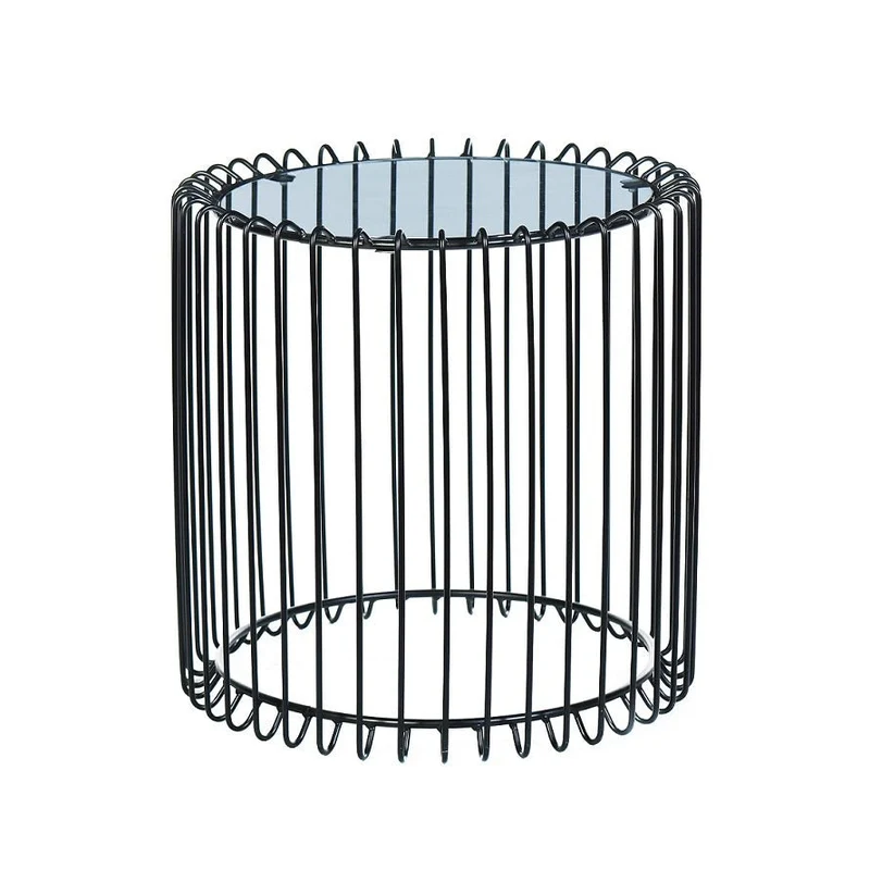 Mesa auxiliar cristal y acero Román
