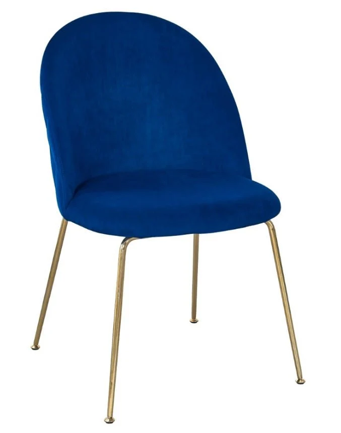Silla Comedor Veza Gold Terciopelo Azul