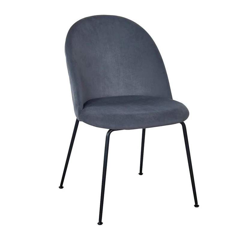 Silla Comedor Veza Negro Terciopelo Gris