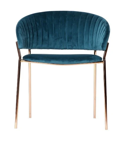 Silla de comedor acero metalizado terciopelo Izma