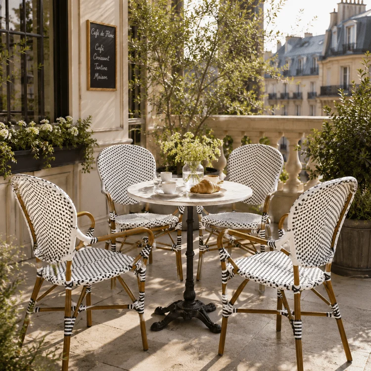 Silla de terraza Bistro Parisina Arzu blanco