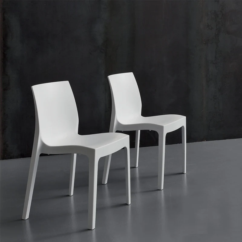 Falena Velvet - Set da 4 Sedia polipropilene da soggiorno cm 46x49x82h- vari colori