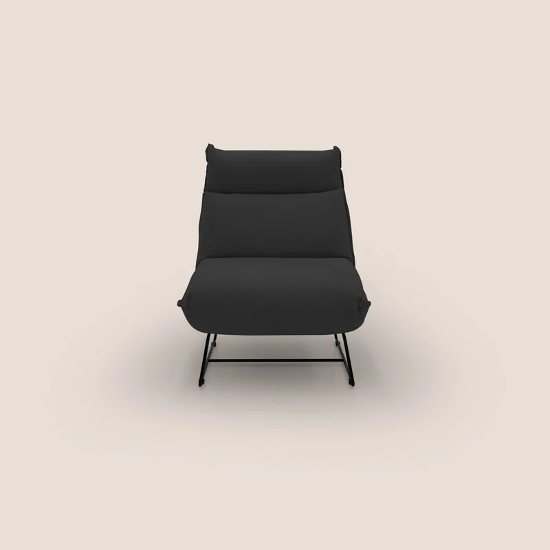 Tessa Poltroncina dal design moderno in morbida microfibra smacchiabile T11 nero