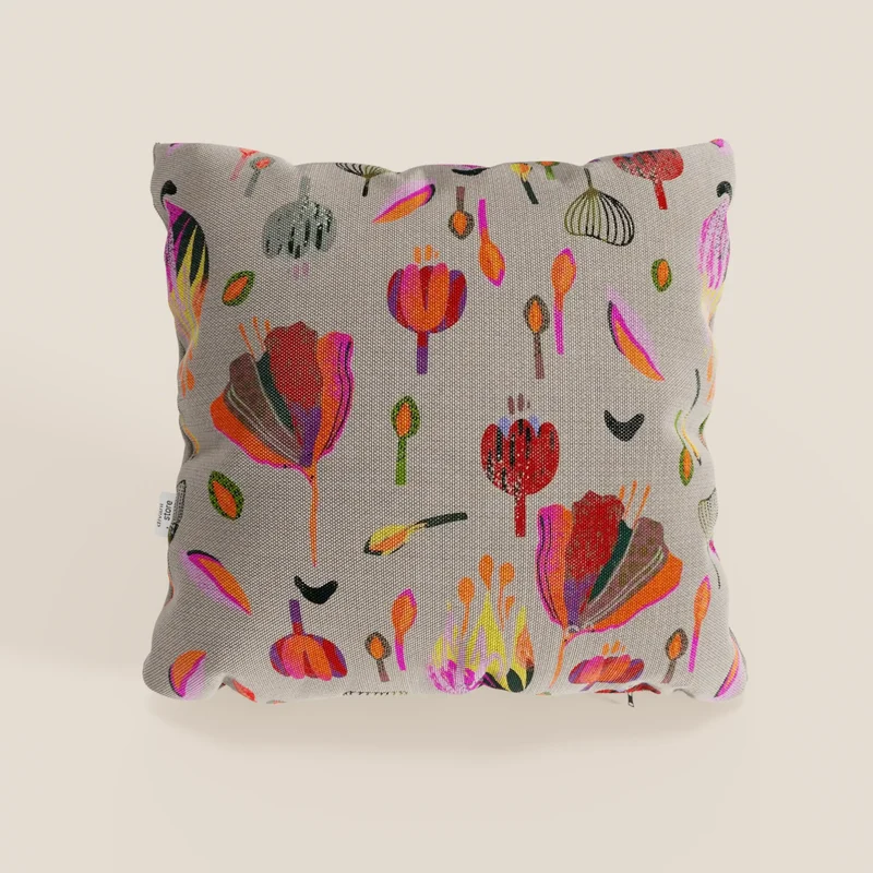 Joy collezione cuscini a fantasie multicolor in tessuto fresco cotone impermeabile grigio