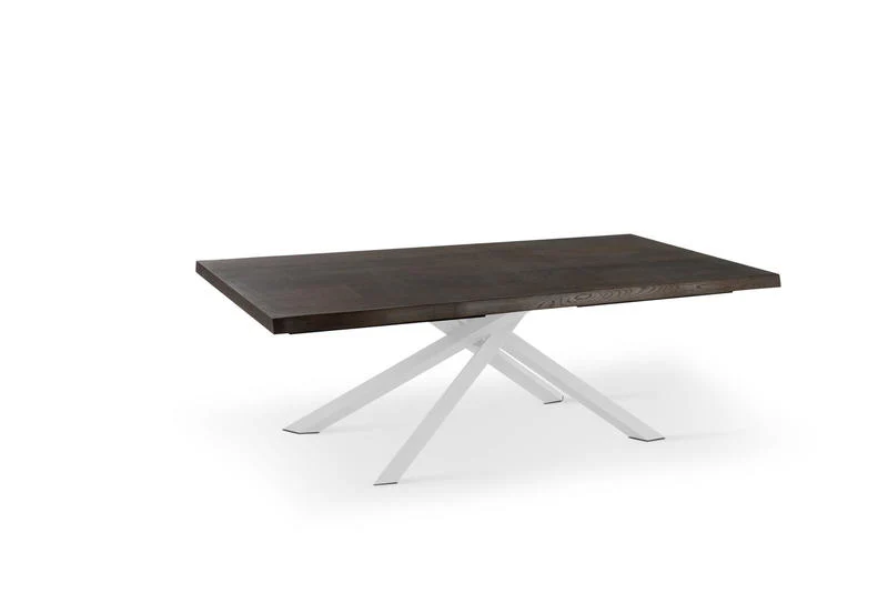 Tavolo soggiorno allungabile piano in legno gambe in metallo cm 200/300x100x76h - vari colori