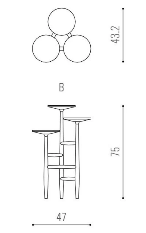 Mesa tripode cafe alta