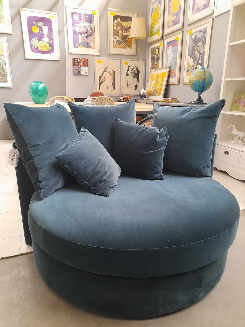 DITA - Divano rotondo blu petrolio