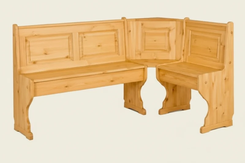 Angolo panca mantova 113x173 con cassonetto tinta naturale